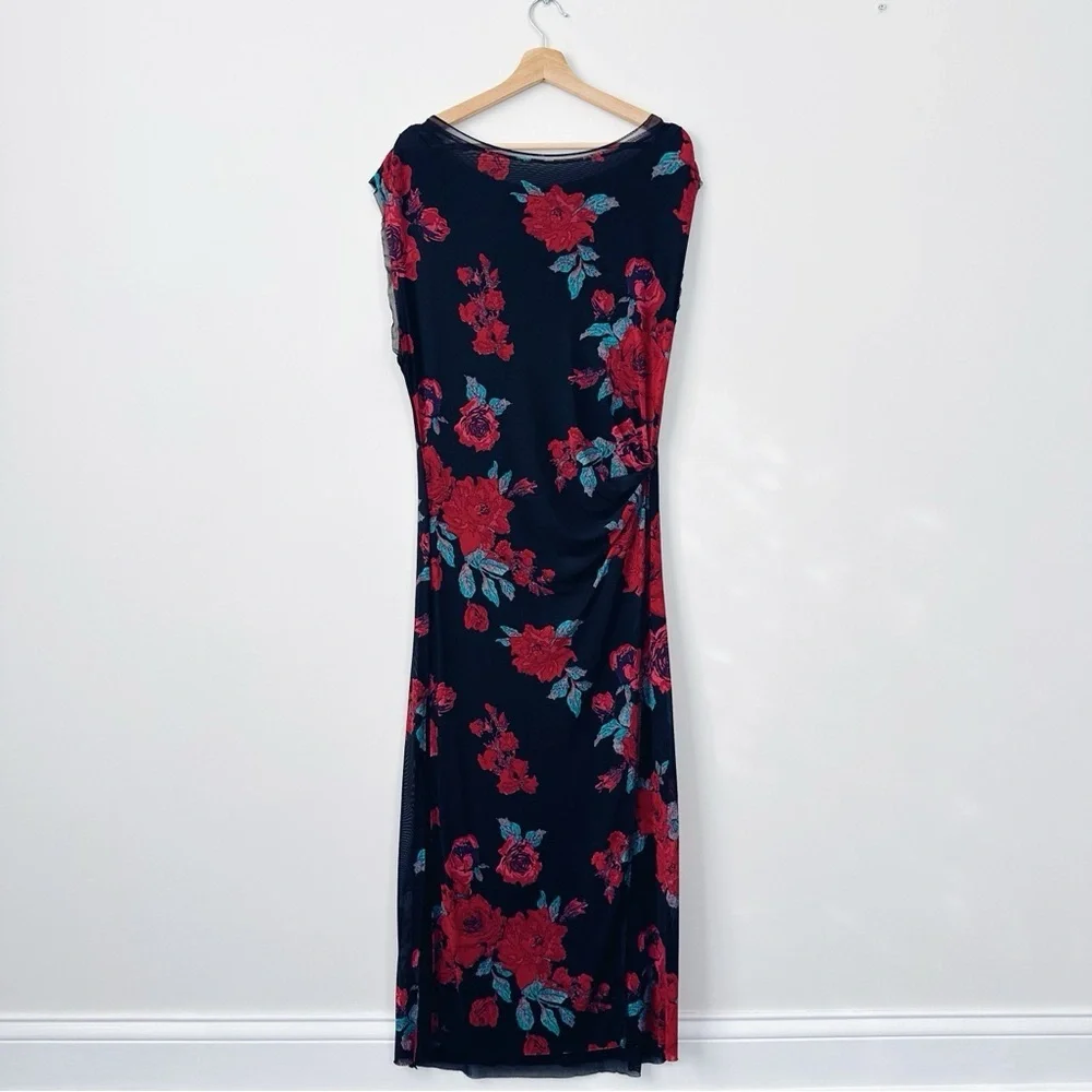 NEW Free People Carmel Floral Mesh Dress Midnight Combo